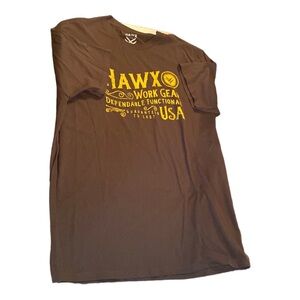 Hawx Short Sleeve Western Shirt – Brown/Yellow Cotton – Men’s Size L